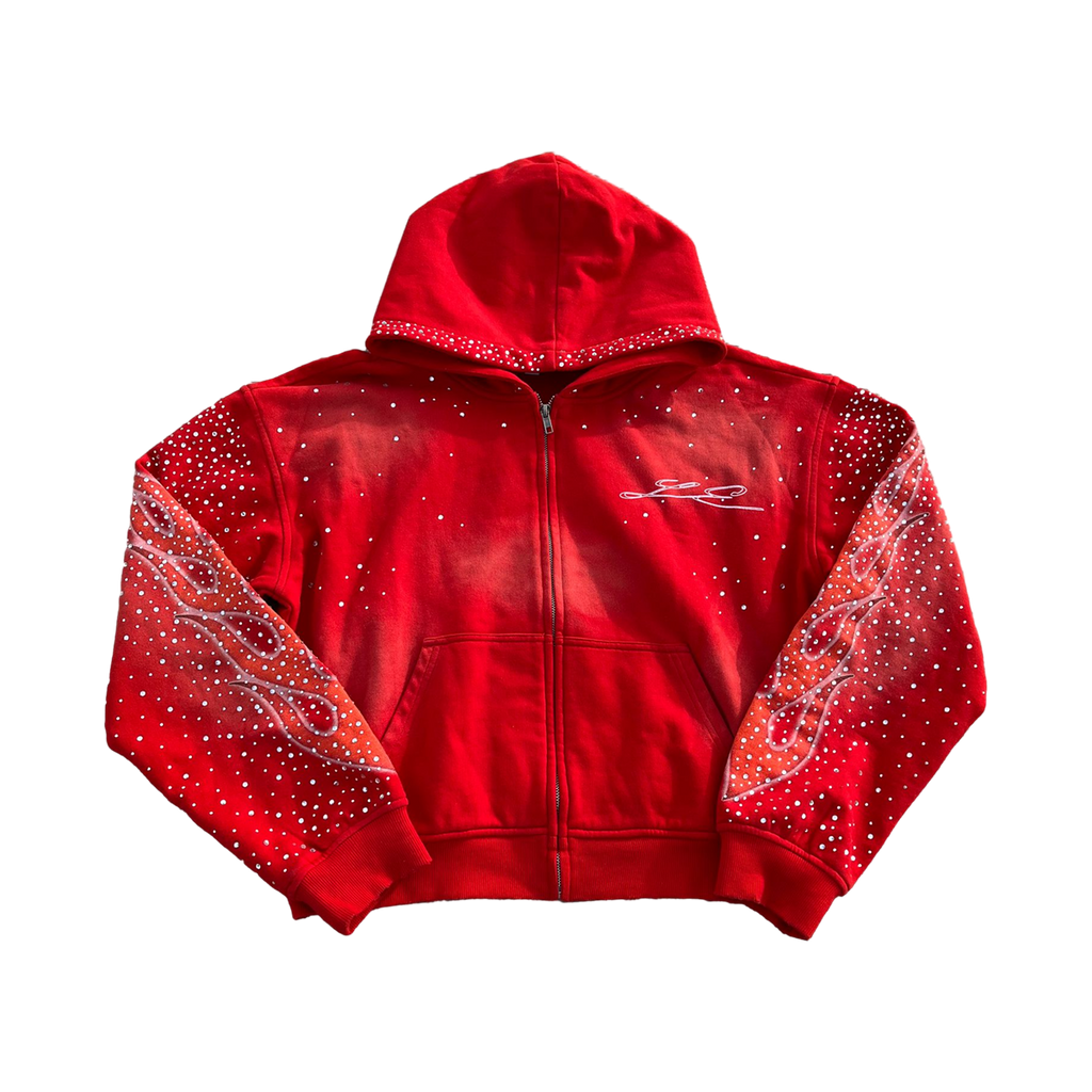 Flame zip up red