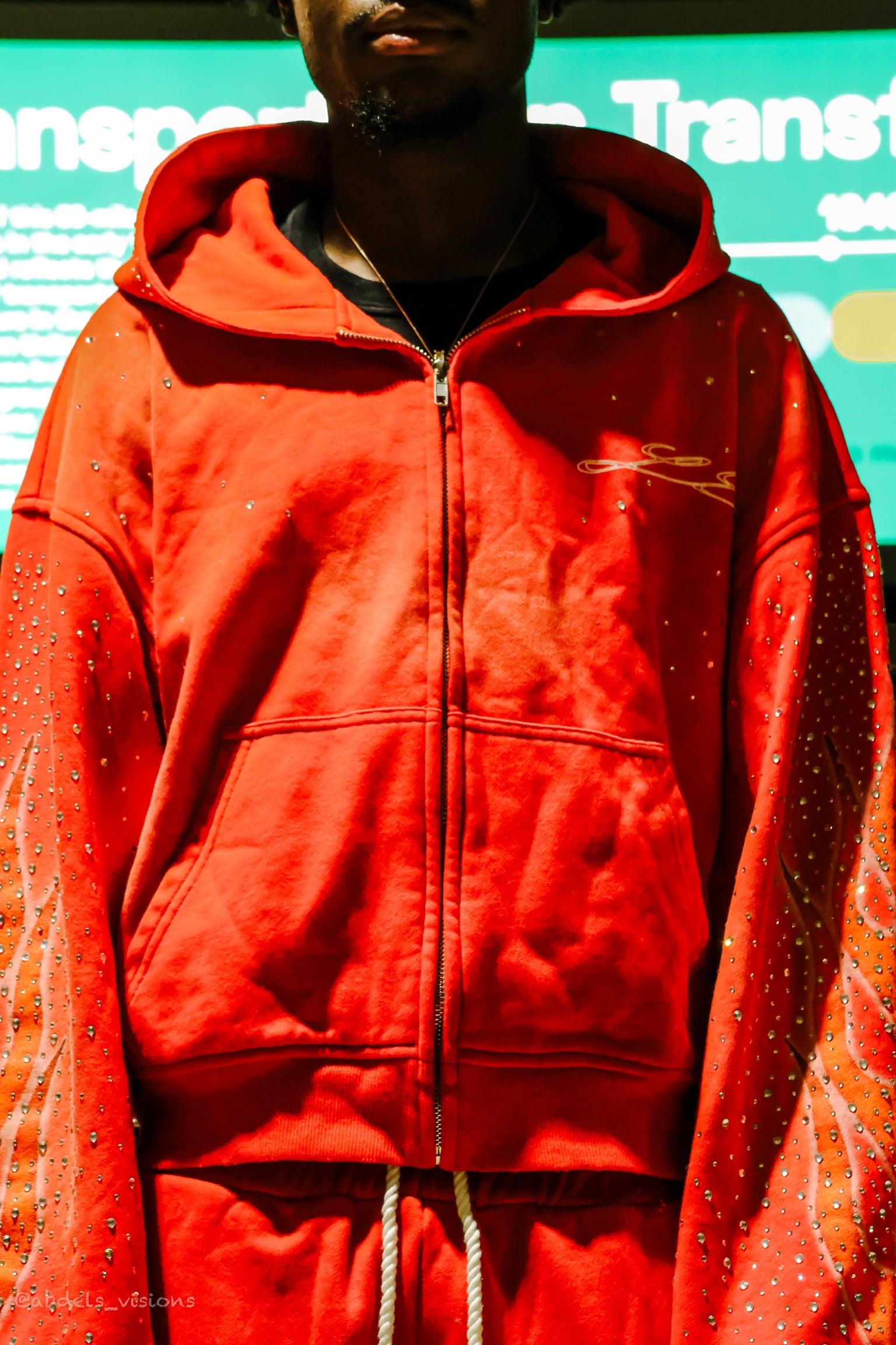 Flame zip up red