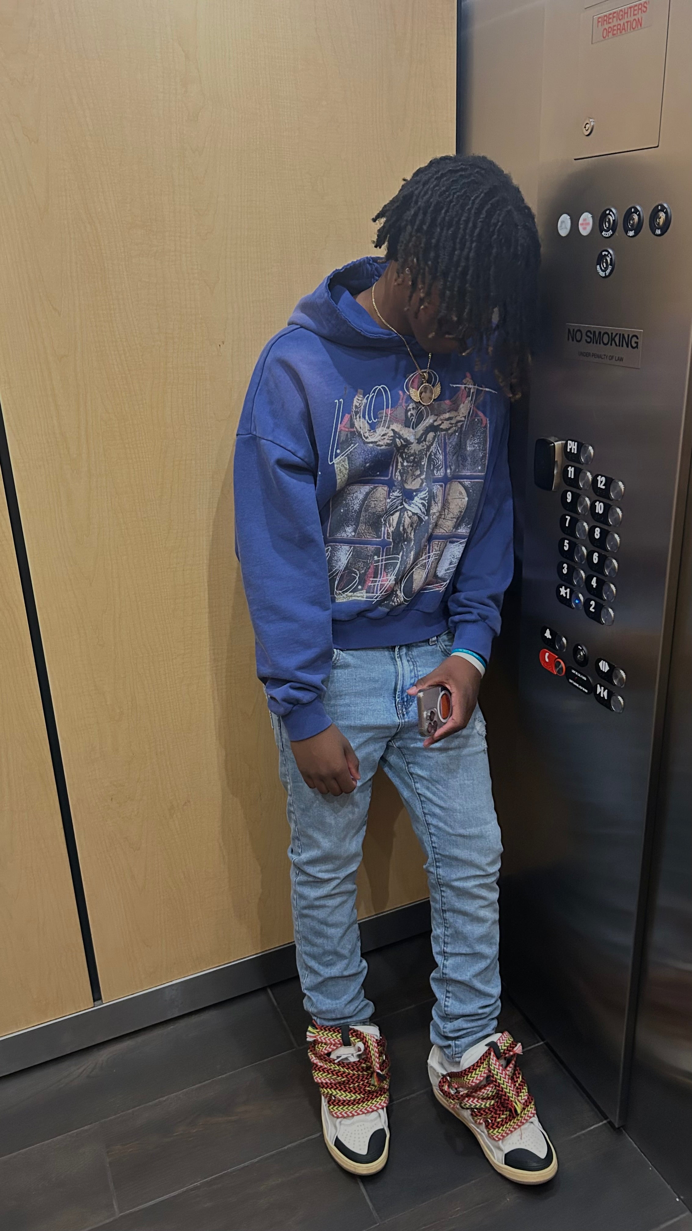 CROSS HOODIE BLUE