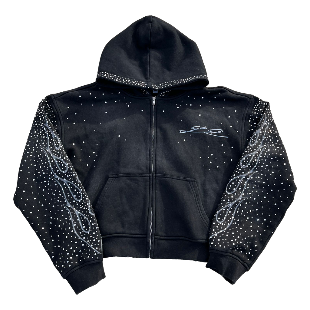 Flame zip up black