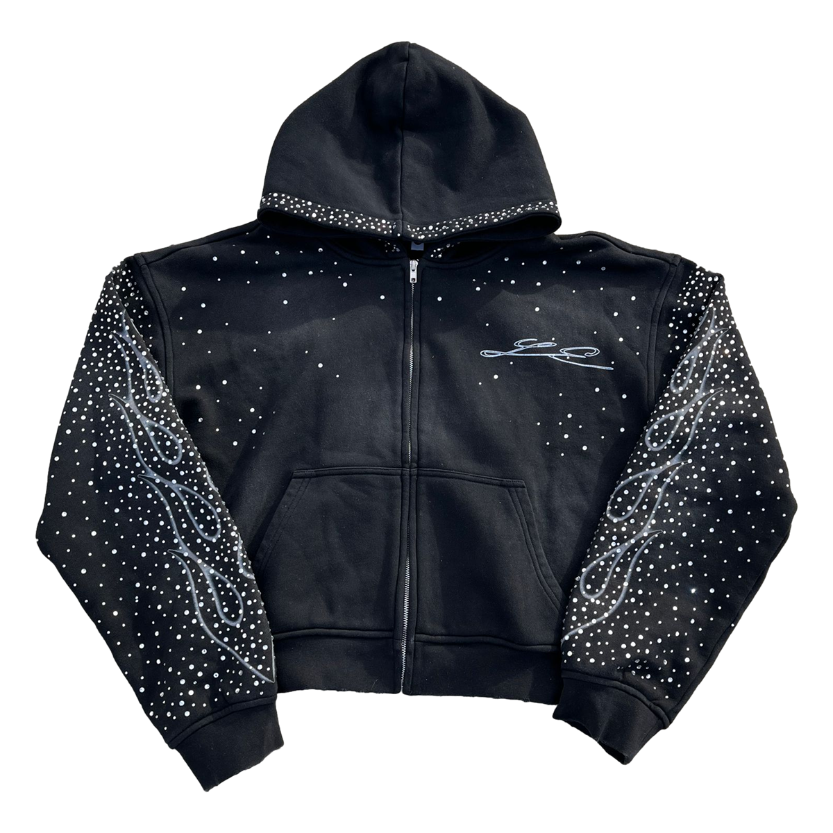 Flame zip up black