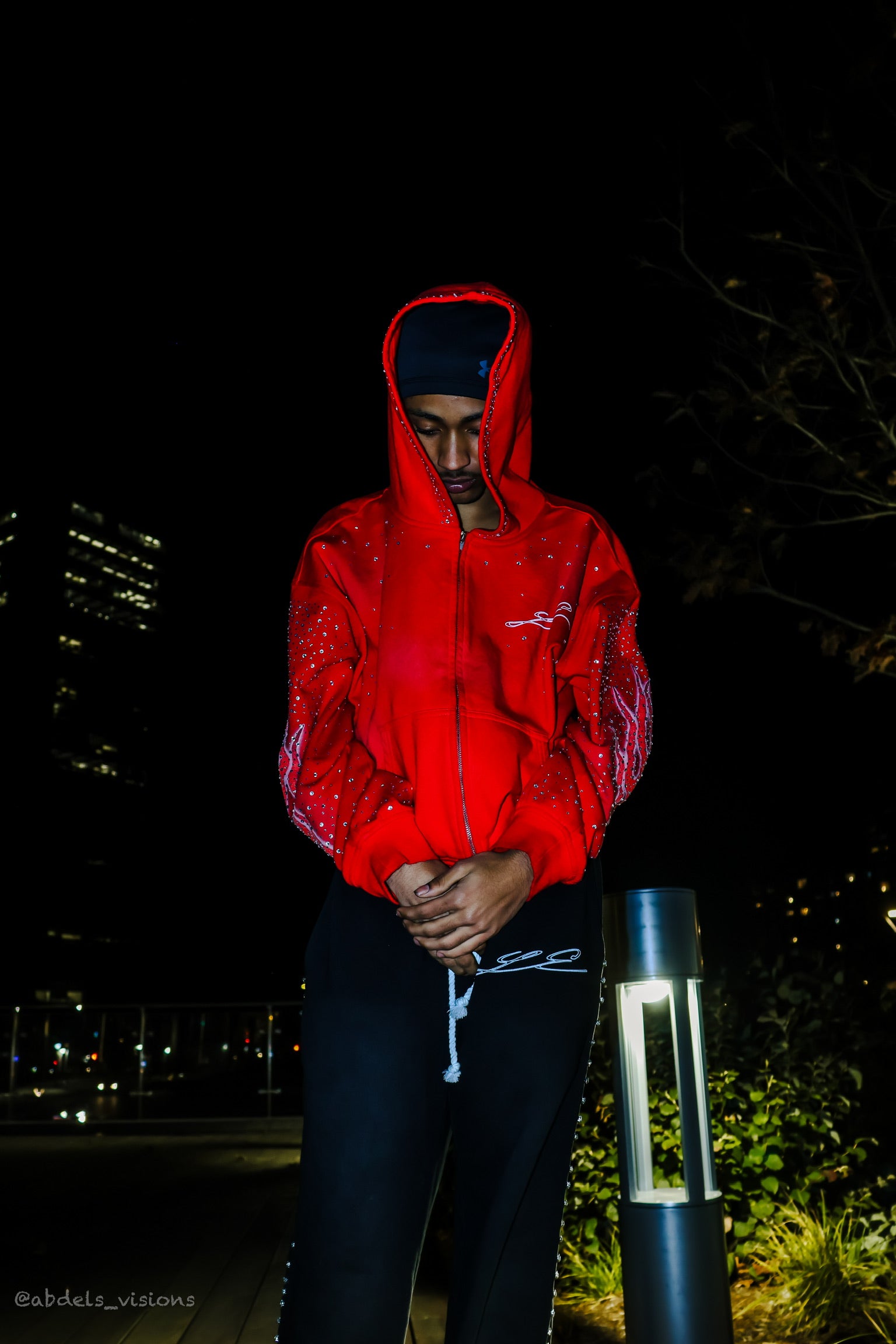 Flame zip up red