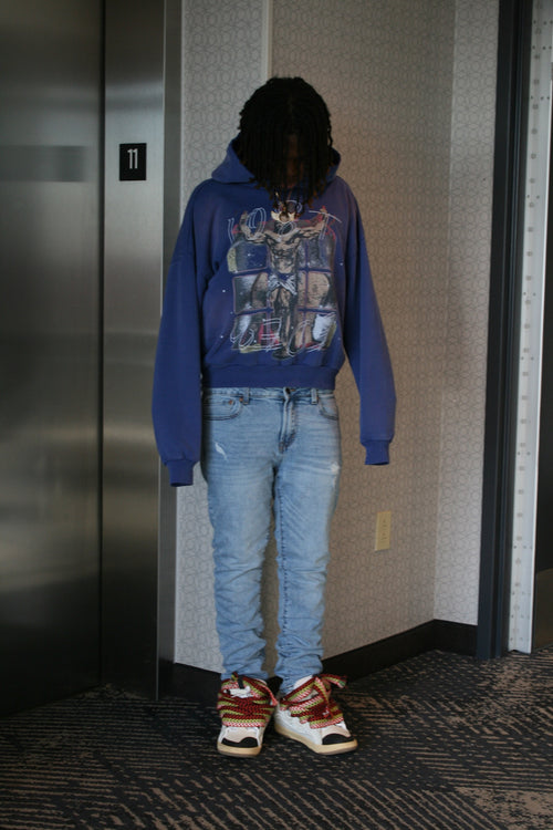 CROSS HOODIE BLUE