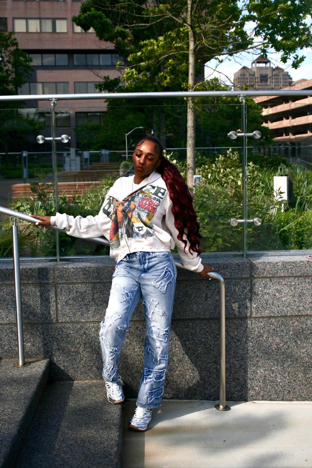 PEACE ZIP UP CREAM