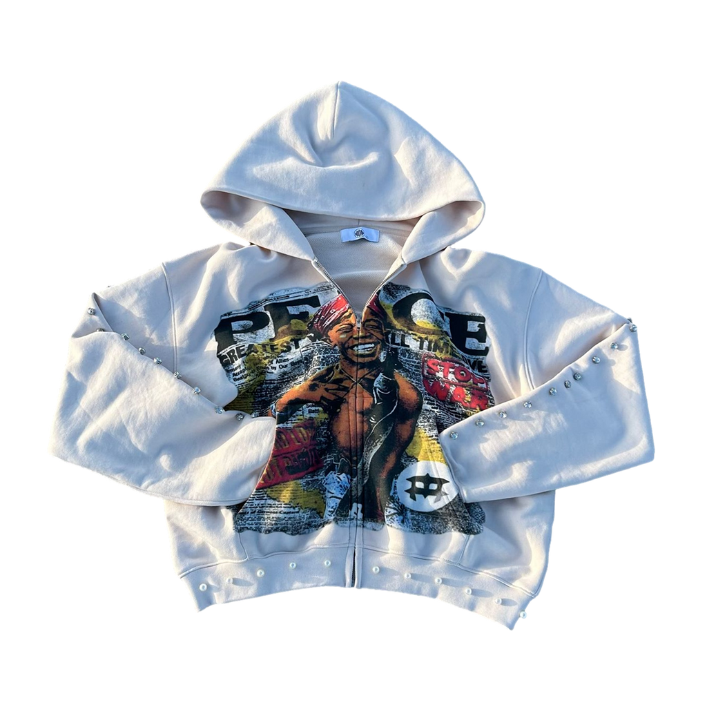 PEACE ZIP UP CREAM