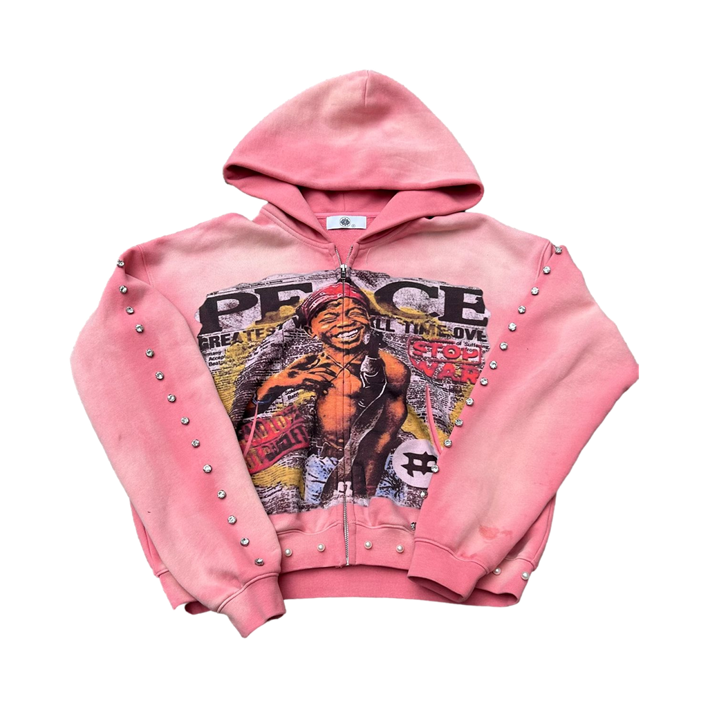 PEACE ZIP UP PINK