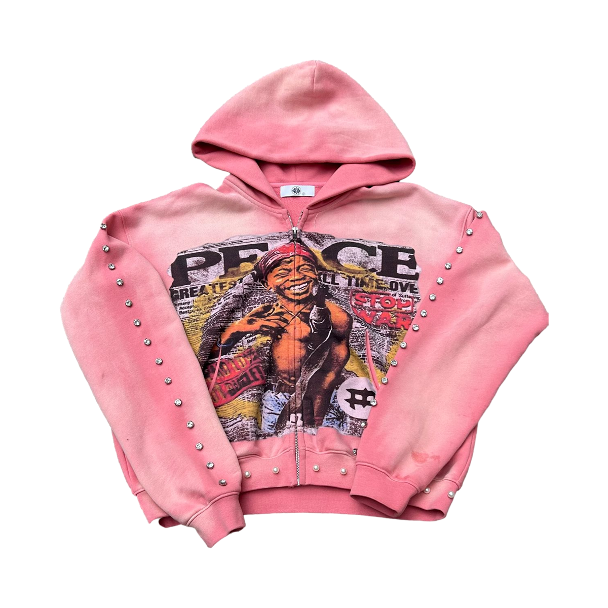 PEACE ZIP UP PINK